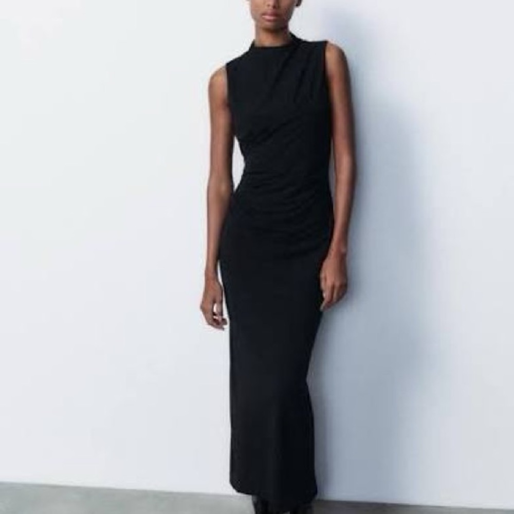 Zara Elegant Black Maxi Dress